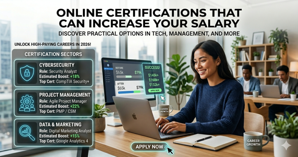 Looking for online certifications that can increase your salary? Discover practical options in tech, management, and more that deliver real pay bumps without breaking the bank. Start boosting your income today.